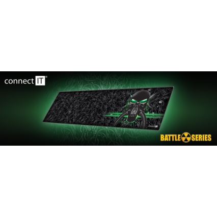 CONNECT IT CMP-1110-LG - Αντιολισθητική βάση για πληκτρολόγιο και ποντίκι 88,6x24,5 cm μαύρο/πράσινο
