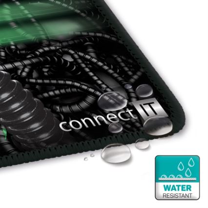 CONNECT IT CMP-1110-LG - Αντιολισθητική βάση για πληκτρολόγιο και ποντίκι 88,6x24,5 cm μαύρο/πράσινο