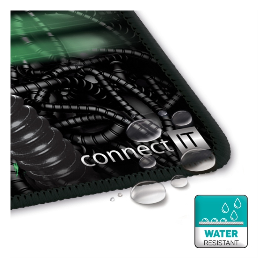 CONNECT IT CMP-1110-LG - Αντιολισθητική βάση για πληκτρολόγιο και ποντίκι 88,6x24,5 cm μαύρο/πράσινο