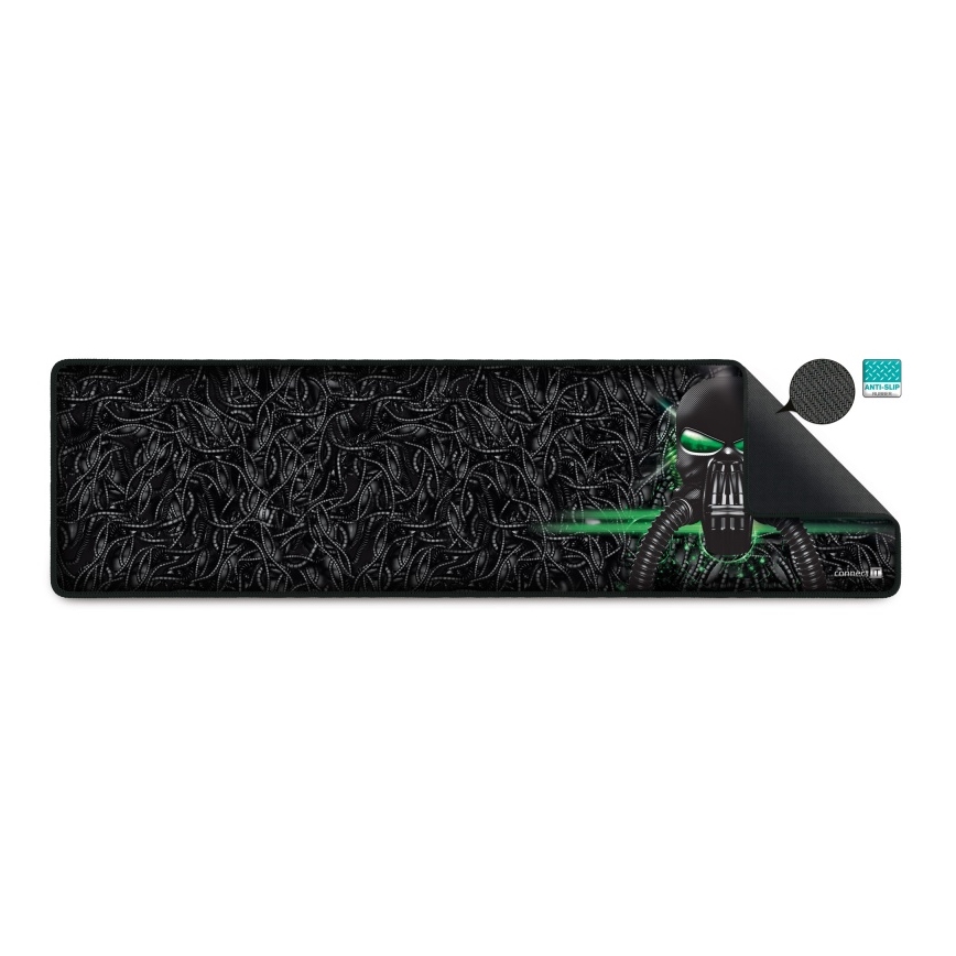 CONNECT IT CMP-1110-LG - Αντιολισθητική βάση για πληκτρολόγιο και ποντίκι 88,6x24,5 cm μαύρο/πράσινο