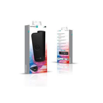 CONNECT IT CMP-2500-LG - Αντιολισθητική βάση για πληκτρολόγιο και ποντίκι with Qi ασύρματη φόρτιση 80x30 cm μαύρο