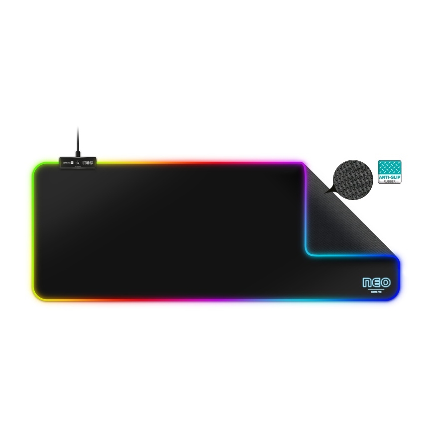CONNECT IT CMP-3100-LG - Πληκτρολόγιο και ποντίκι για gaming με LED RGB 80x30 cm μαύρο