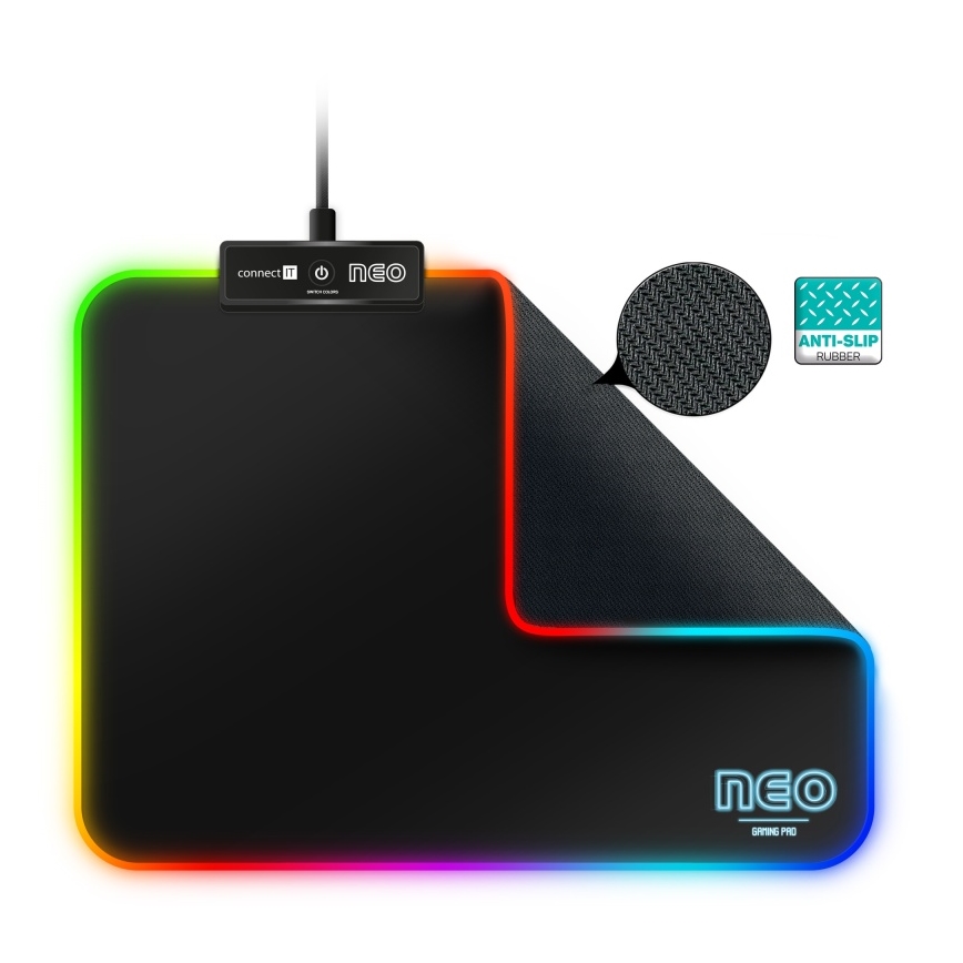 CONNECT IT CMP-3100-SM - Gaming Mouse Pad με LED RGB  32x24,5 cm μαύρο