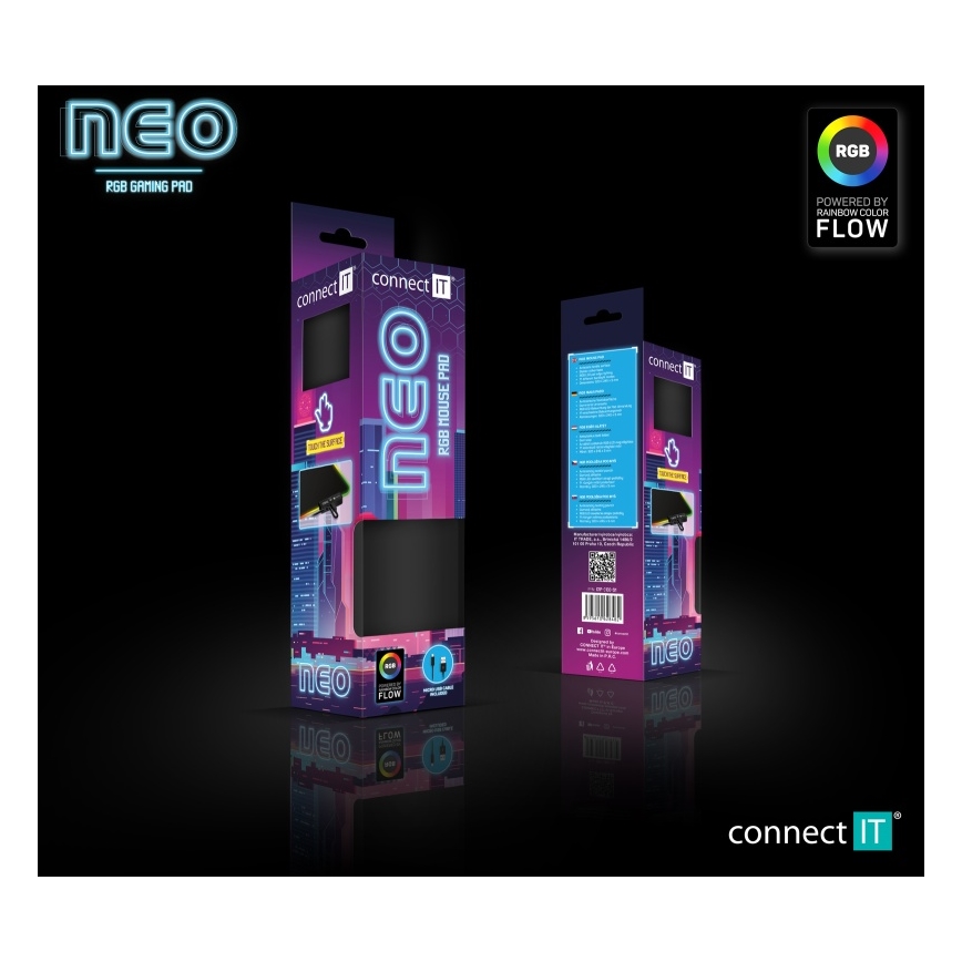 CONNECT IT CMP-3100-SM - Gaming Mouse Pad με LED RGB  32x24,5 cm μαύρο