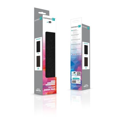 CONNECT IT CMP-4030-LG - Αμφίπλευρο υπόστρωμα για πληκτρολόγιο και ποντίκι 90x40 cm μαύρο/καφέ