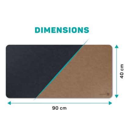 CONNECT IT CMP-4040-LG - Αμφίπλευρο υπόστρωμα για πληκτρολόγιο και ποντίκι 90x40 cm μπλε/καφέ