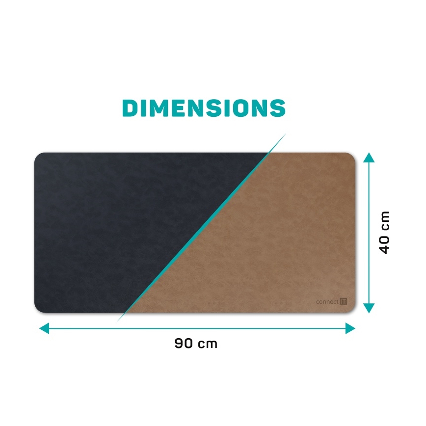 CONNECT IT CMP-4040-LG - Αμφίπλευρο υπόστρωμα για πληκτρολόγιο και ποντίκι 90x40 cm μπλε/καφέ