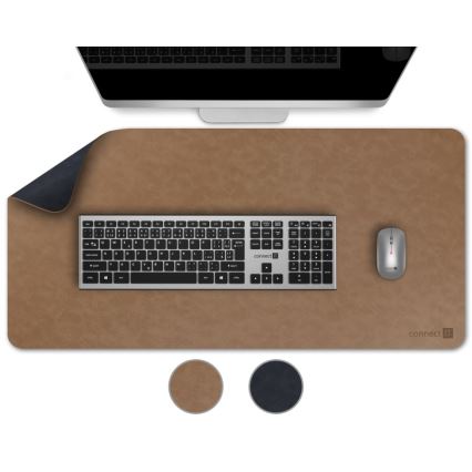 CONNECT IT CMP-4040-LG - Αμφίπλευρο υπόστρωμα για πληκτρολόγιο και ποντίκι 90x40 cm μπλε/καφέ