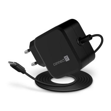 CONNECT IT CNP-1660-BK - Universal τροφοδοτικό προσαρμογέα για φορητούς υπολογιστές USB-C 67W