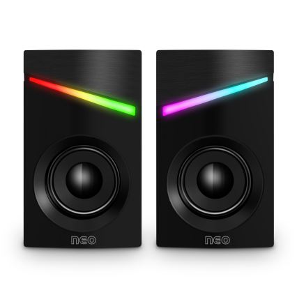 CONNECT IT CSP-1100-BK - ΣΕΤ 2x LED RGB Gaming ηχείο 6W/5V μαύρο