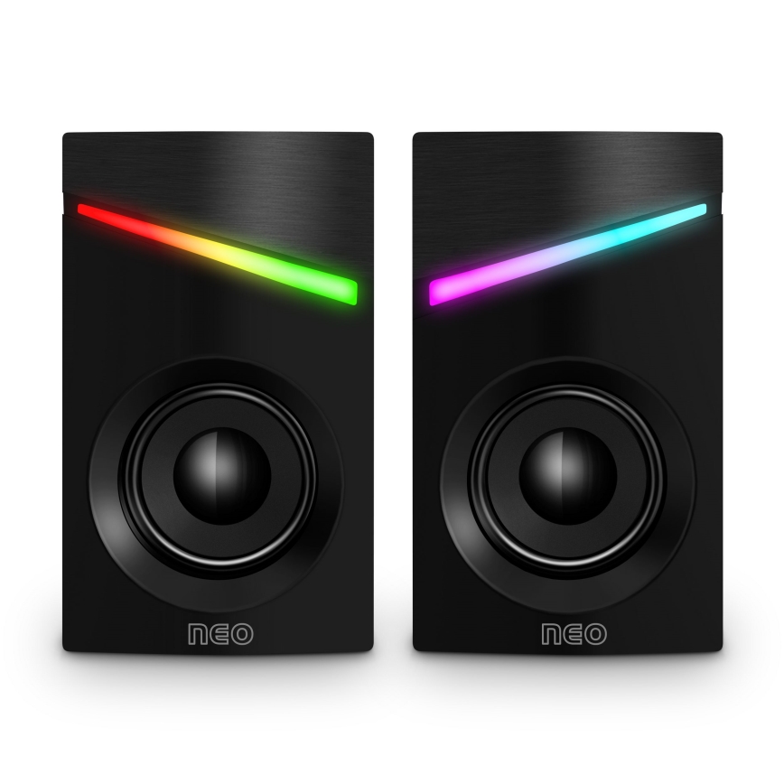 CONNECT IT CSP-1100-BK - ΣΕΤ 2x LED RGB Gaming ηχείο 6W/5V μαύρο