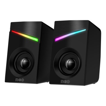 CONNECT IT CSP-1100-BK - ΣΕΤ 2x LED RGB Gaming ηχείο 6W/5V μαύρο