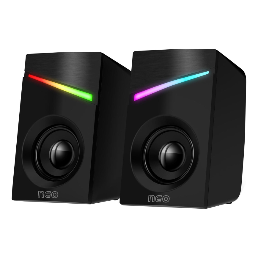 CONNECT IT CSP-1100-BK - ΣΕΤ 2x LED RGB Gaming ηχείο 6W/5V μαύρο