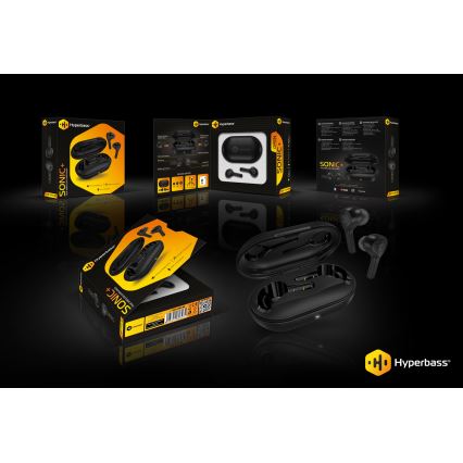 CONNECT IT HEP-5300-BK - Ασύρματα ακουστικά με μικρόφωνο 300 mAh + 2x 35 mAh μαύρο