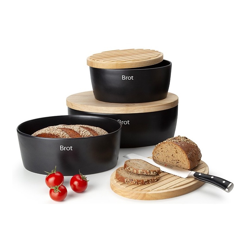 Continenta C3730 - Ψωμιέρα 13,5x30 cm μαύρο/μπεζ