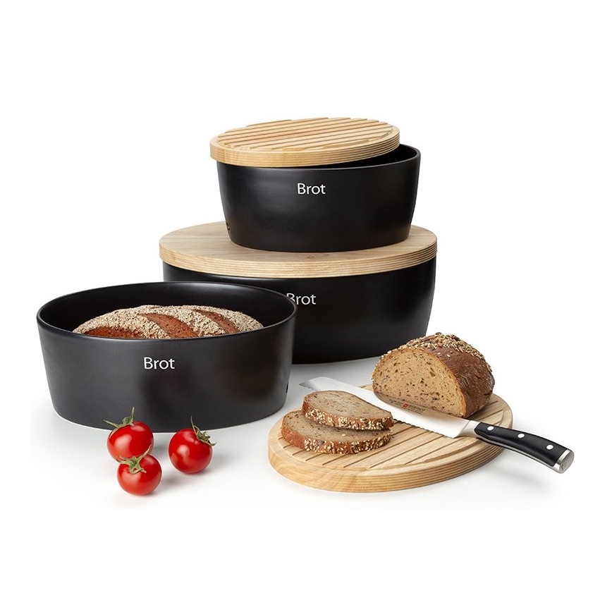 Continenta C3732 - Ψωμιέρα 13,5x36 cm μαύρο/μπεζ