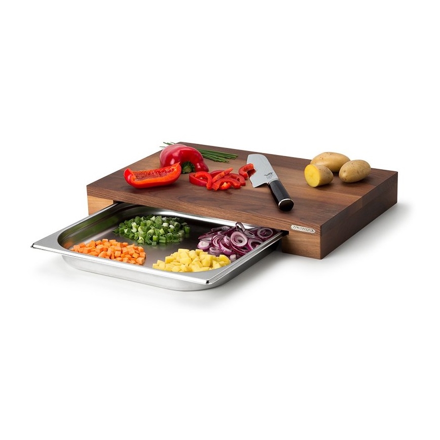 Continenta C4211 - Επιφάνεια κοπής με συρόμενο δίσκο 48x32,5 cm καρυδιά