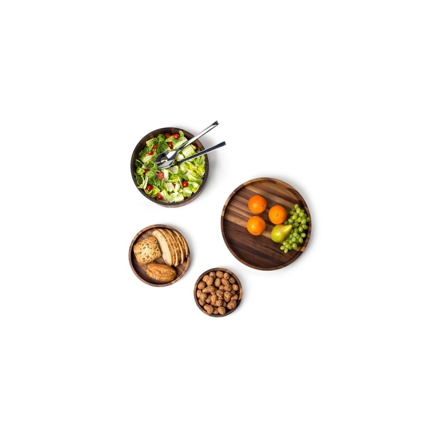 Continenta C4233 - Ξύλινο μπωλ 20x4,3 cm ξύλο καρυδιάς