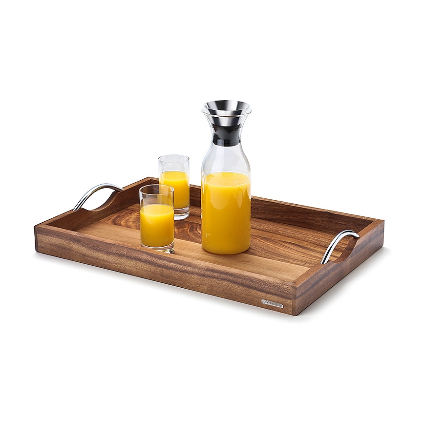 Continenta C4867 - Δίσκος με μεταλλικές λαβές 53x36 εκ. από ακάνθινο ξύλο