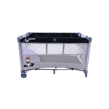 COSING - Φορητή κούνια ταξιδιού με ρυθμιζόμενες θέσεις ADAM Zebra Γκρι