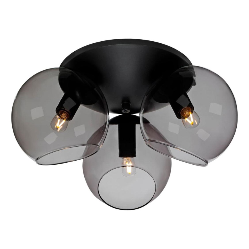 Cottex - Φωτιστικό οροφής CAPELLA 3xE14/40W/230V Ø 37 εκ. καπνιστό/μαύρο