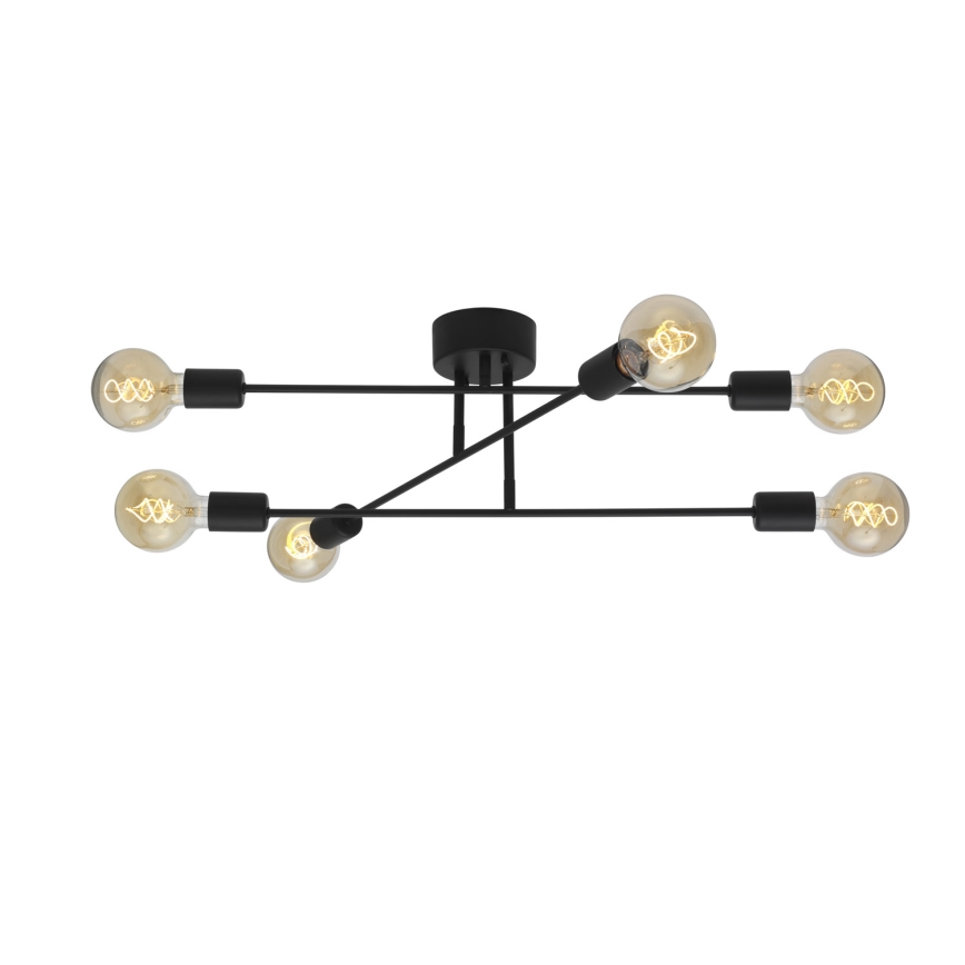 Cottex - Επιφανειακό φωτιστικό οροφής BATON 6xE27/60W/230V μαύρο