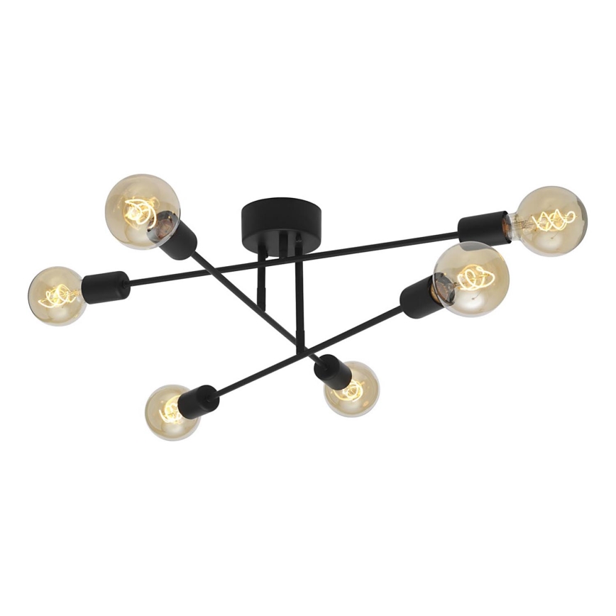 Cottex - Επιφανειακό φωτιστικό οροφής BATON 6xE27/60W/230V μαύρο