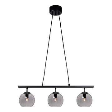 Cottex - Κρεμαστό φωτιστικό με καλώδιο CAPELLA 3xE14/40W/230V καπνιστό/μαύρο