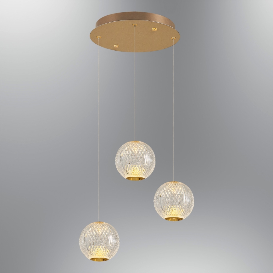 CREMONA LED Κρεμαστό Φωτιστικό 3xLED/5W/230V 3000K Χρυσό