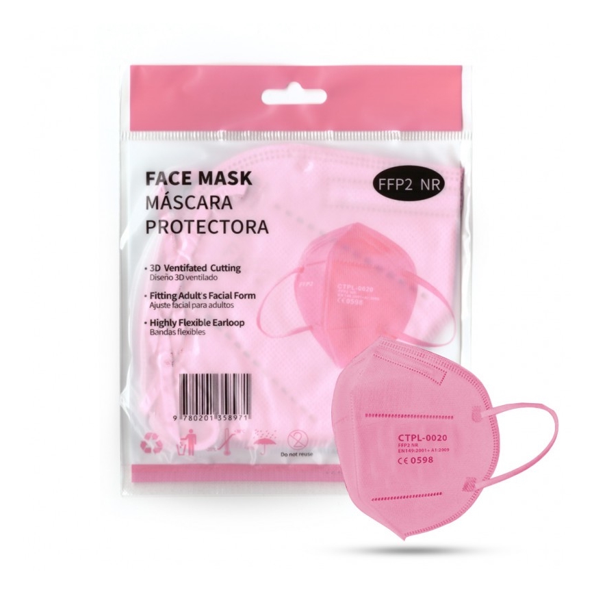 CTPL Αναπνευστήρας FFP2 NR / KN95 Ροζ 1 τμχ