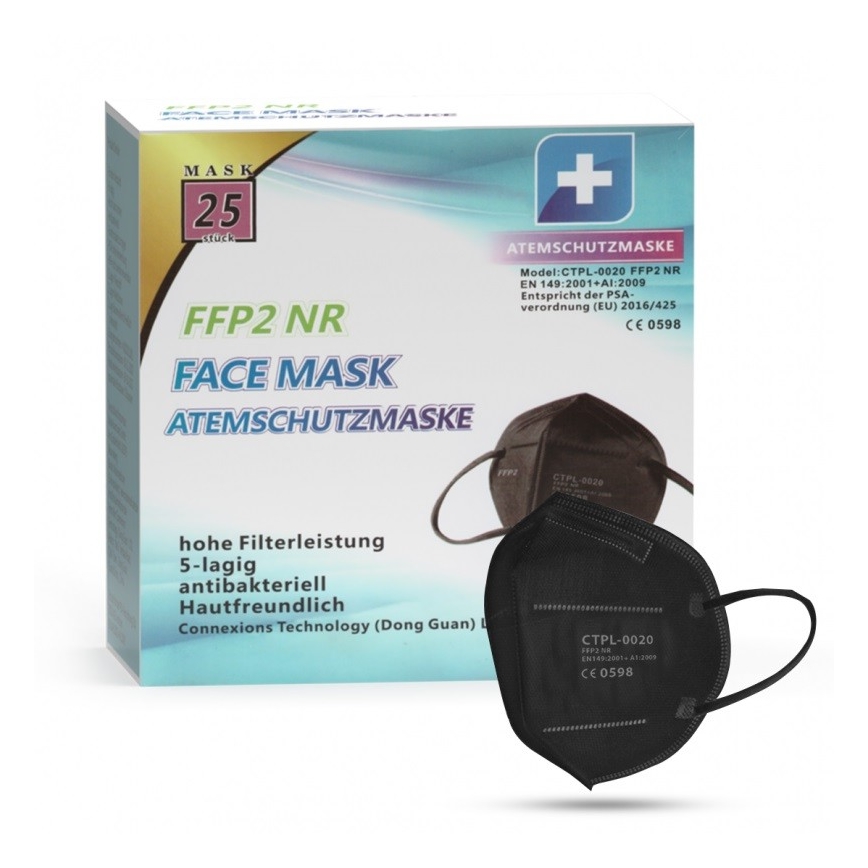 CTPL Αναπνευστήρας FFP2 NR / KN95 Μαύρο 1 τμχ