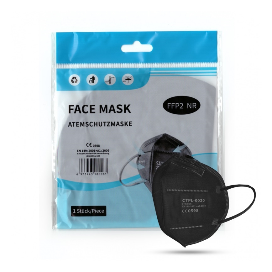 CTPL Αναπνευστήρας FFP2 NR / KN95 Μαύρο 1 τμχ