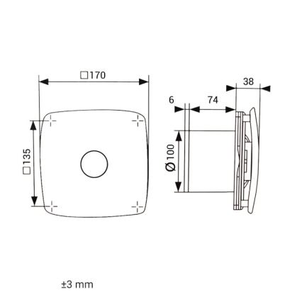 Dalap 41093 - Αξονικός ανεμιστήρας 100 ONYX 14W/230V