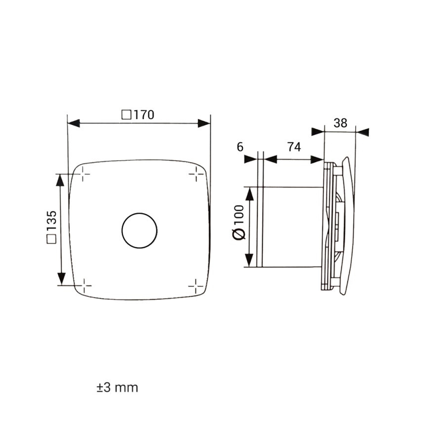 Dalap 41093 - Αξονικός ανεμιστήρας 100 ONYX 14W/230V