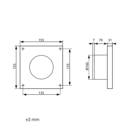 Dalap 41095 - Αξονικός ανεμιστήρας 100 DARK 8,4W/230V