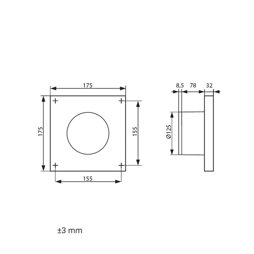 Dalap 41096 - Αξονικός ανεμιστήρας 125 DARK 10W/230V