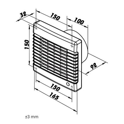 Dalap 41101 - Αξονικός ανεμιστήρας με αυτόματο κλείστρο 100 LV, 20W/230V