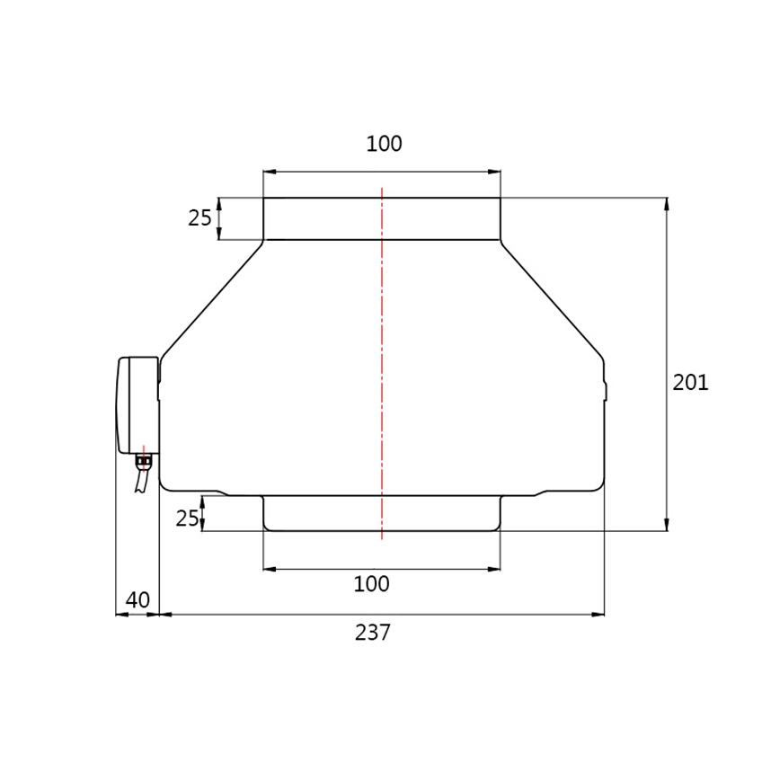 Dalap 8128 - Φυγοκεντρικός ανεμιστήρας αγωγών TURBINE M 100 60W/230V