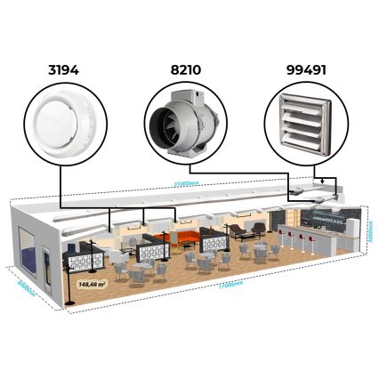 Dalap 8210 - Αξονικός ανεμιστήρας AP PROFI 150 50W/230V