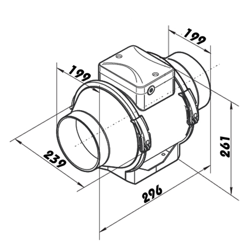 Dalap 8216 - Αξονικός ανεμιστήρας AP PROFI 200 108W/230V