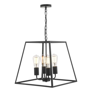 Där Lighting ACA8622 - Πολυέλαιος με αλυσίδα ACADEMY 4xE27/60W/230V μαύρο