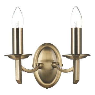 Där Lighting AMB0975 - Φωτιστικό τοίχου AMBASSADOR 2xE14/40W/230V μπρούτζινο