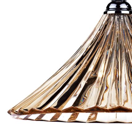 Där Lighting ARD866 - Κρεμαστό φωτιστικό ARDECHE με αλυσίδα 1xE27/60W/230V ορείχαλκος/καπνιστό καφέ