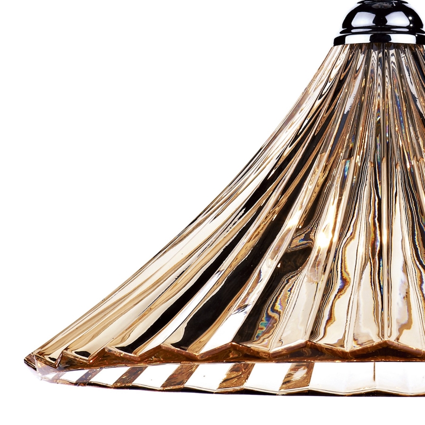Där Lighting ARD866 - Κρεμαστό φωτιστικό ARDECHE με αλυσίδα 1xE27/60W/230V ορείχαλκος/καπνιστό καφέ