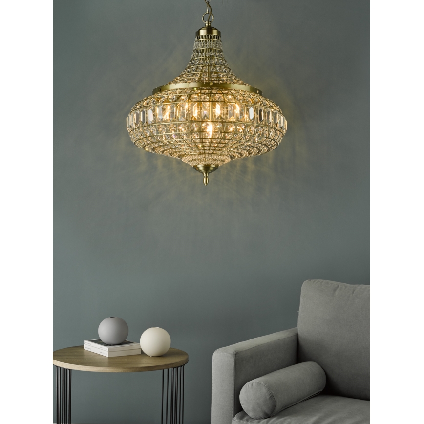Där Lighting ASM0675 - Πολυέλαιος με αλυσίδα ASMARA 6xE14/40W/230V ορείχαλκος