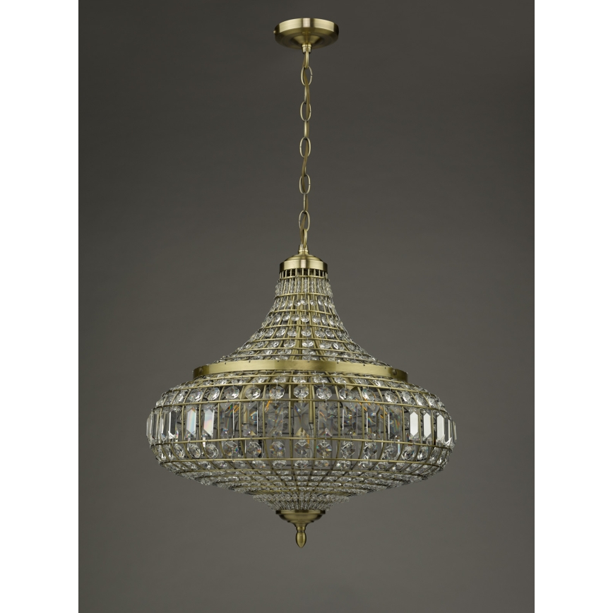 Där Lighting ASM0675 - Πολυέλαιος με αλυσίδα ASMARA 6xE14/40W/230V ορείχαλκος
