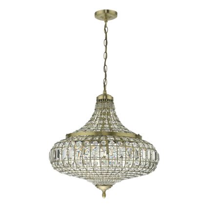 Där Lighting ASM0675 - Πολυέλαιος με αλυσίδα ASMARA 6xE14/40W/230V ορείχαλκος