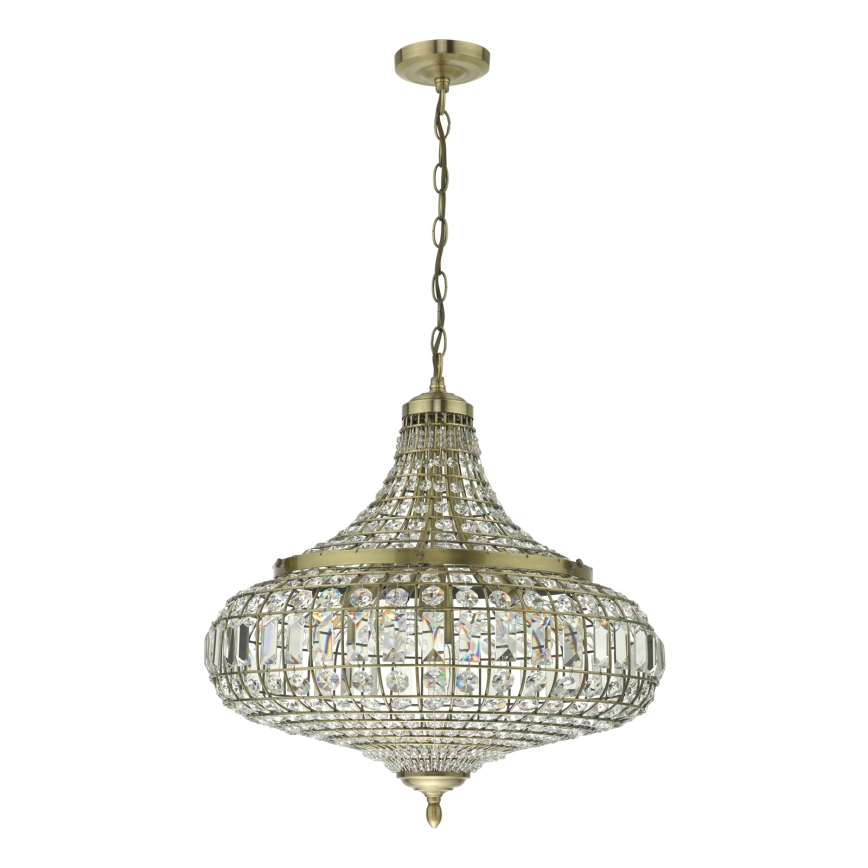 Där Lighting ASM0675 - Πολυέλαιος με αλυσίδα ASMARA 6xE14/40W/230V ορείχαλκος