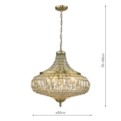Där Lighting ASM0675 - Πολυέλαιος με αλυσίδα ASMARA 6xE14/40W/230V ορείχαλκος