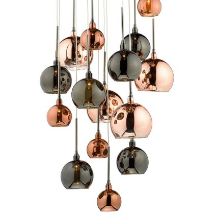 Där Lighting AUR1564 - Κρεμαστό φωτιστικό με σύρμα AURELIA 15xG4/10W/230V μαύρο/χάλκινο